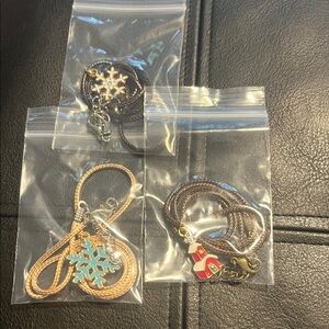 Snowflake and Santa Charm Necklaces